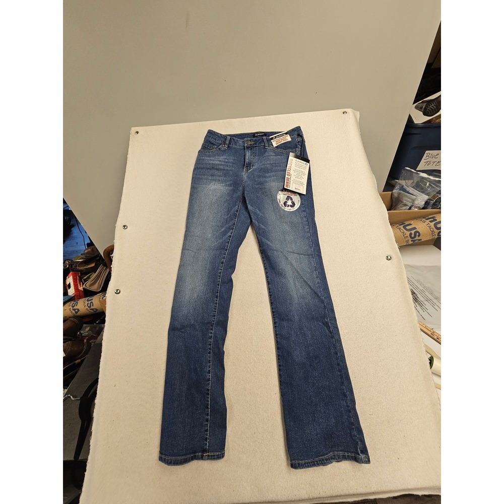 d.jeans Recycled Denim High Waist Skinny Boot Jeans Medium Wash Blue Size 10